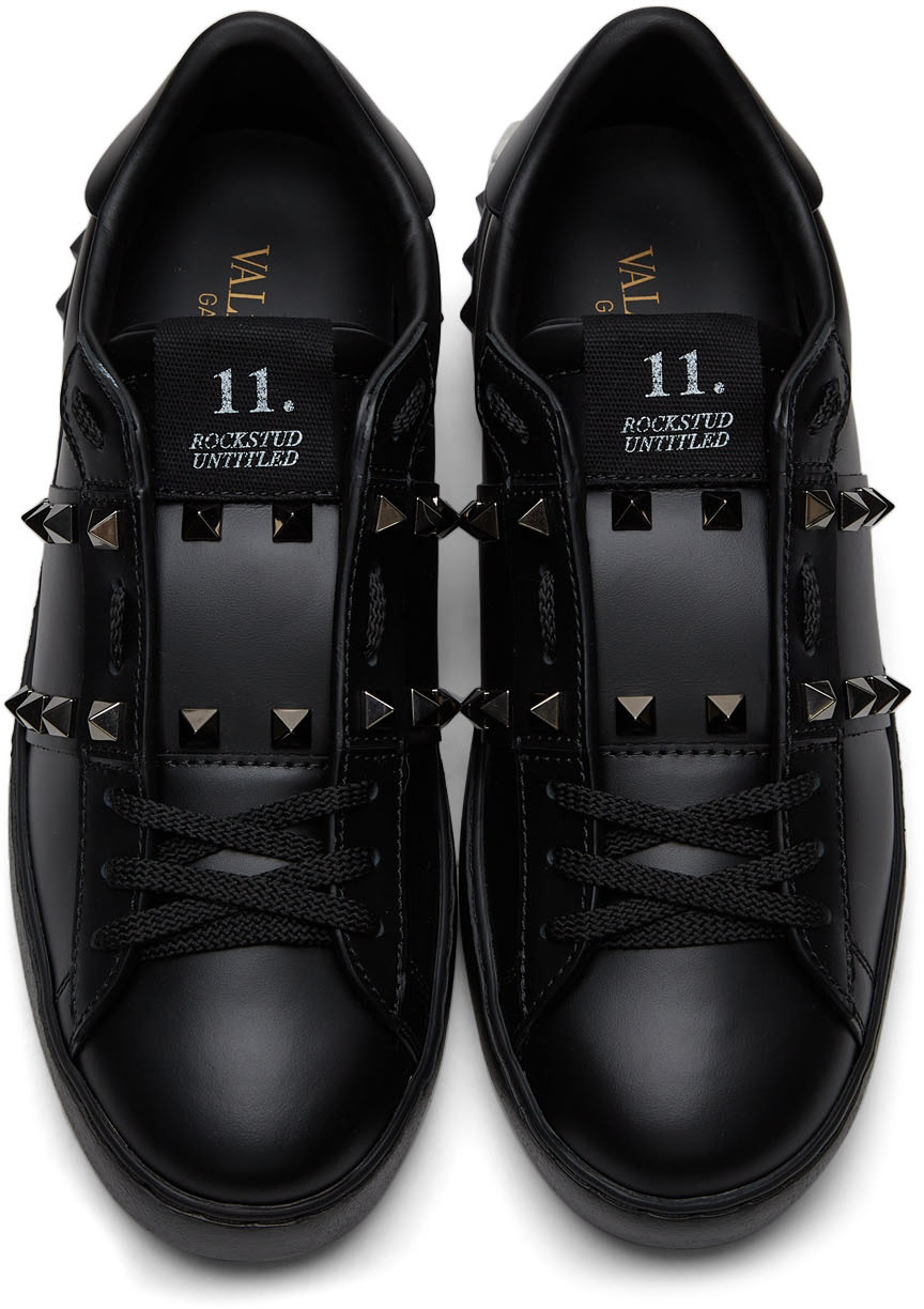 Valentino Garavani - Baskets noires à clous Rockstud