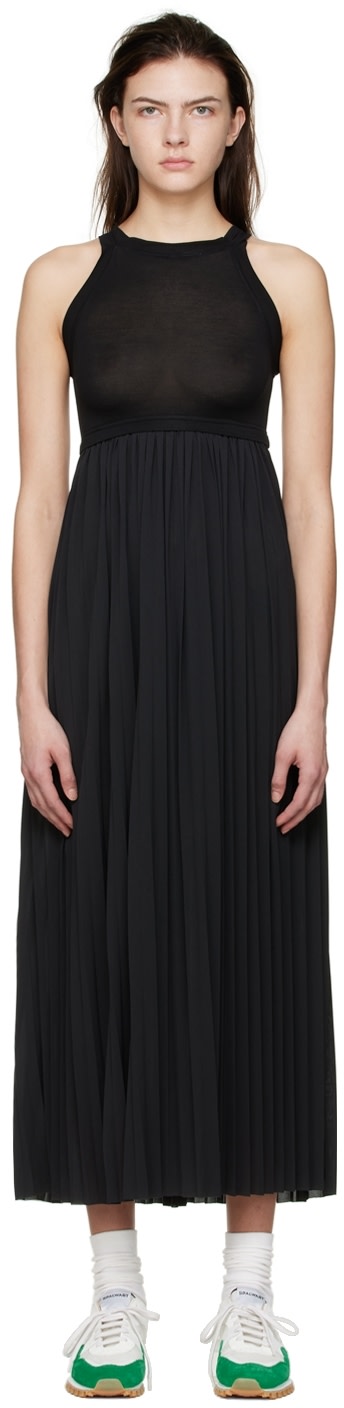 VAARA - Robe midi noire en polyester