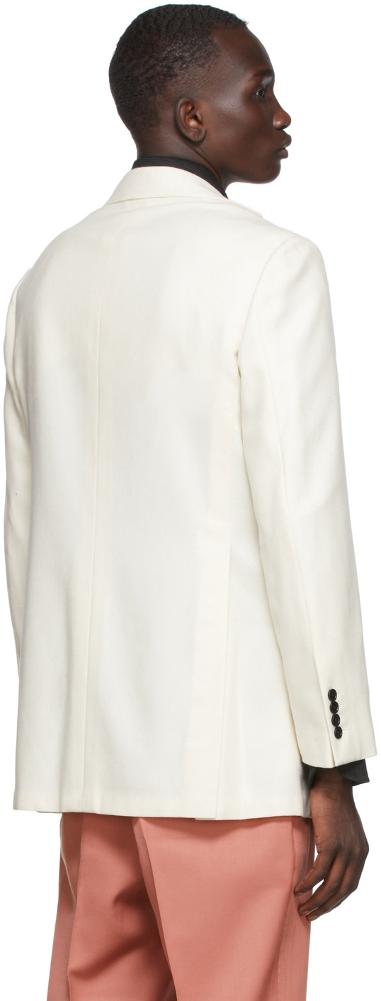 Factor's - SSENSE Exclusive Off-White Wool & Cashmere Single Breasted Blazer