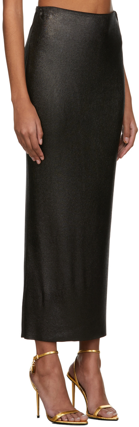 TOM FORD - Jupe longue noire enduite