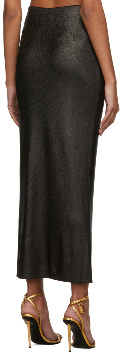 TOM FORD - Jupe longue noire enduite