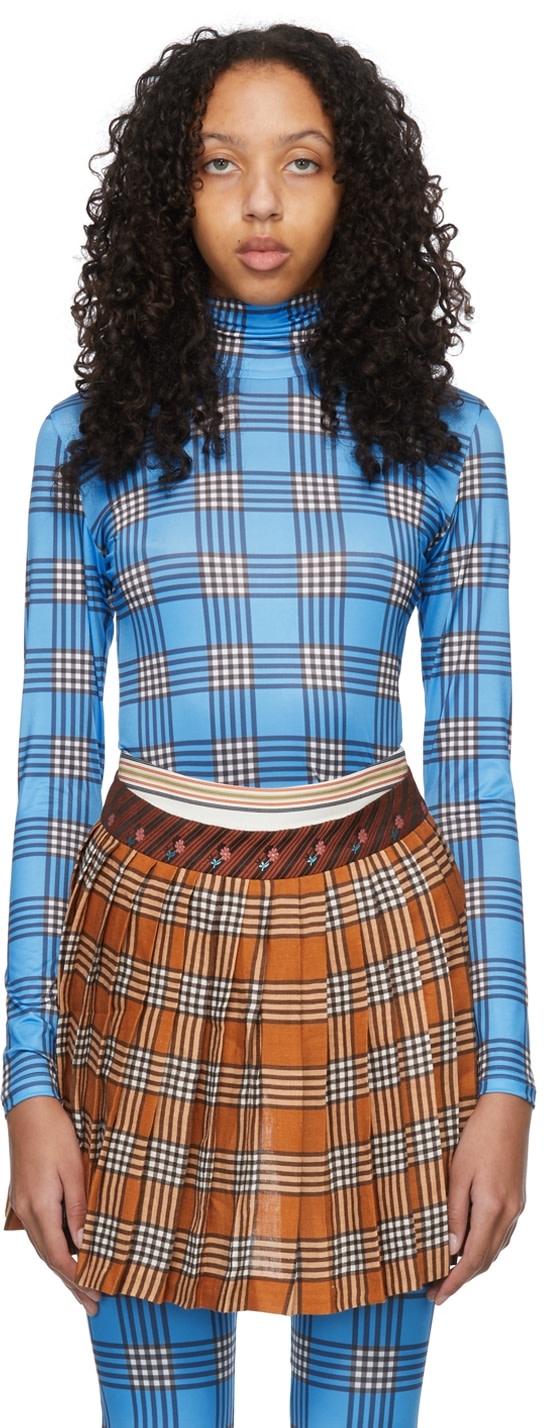 SHUTING QIU - T-shirt bleu en polyester