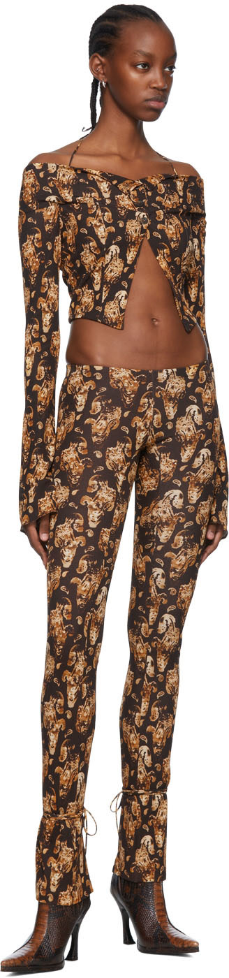 KNWLS - Pantalon Perse brun