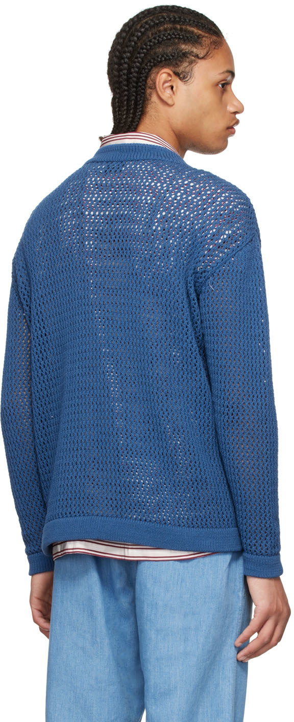 Situationist - Pull bleu en coton exclusif à SSENSE