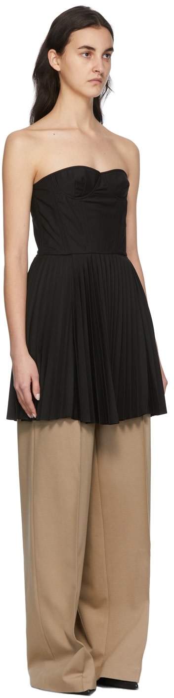 Rokh - Robe de style corset noire à plis