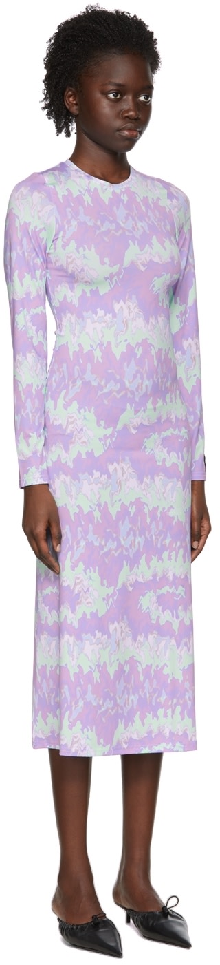 Rokh - Robe midi mauve en polyester