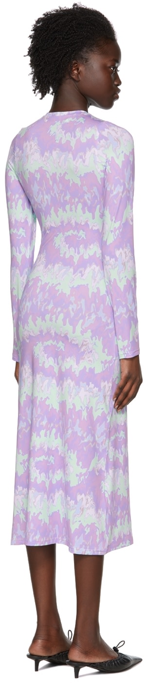 Rokh - Robe midi mauve en polyester