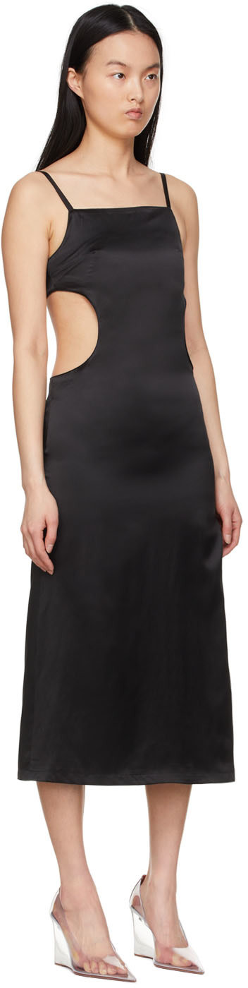 Rokh - Robe midi noire en soie
