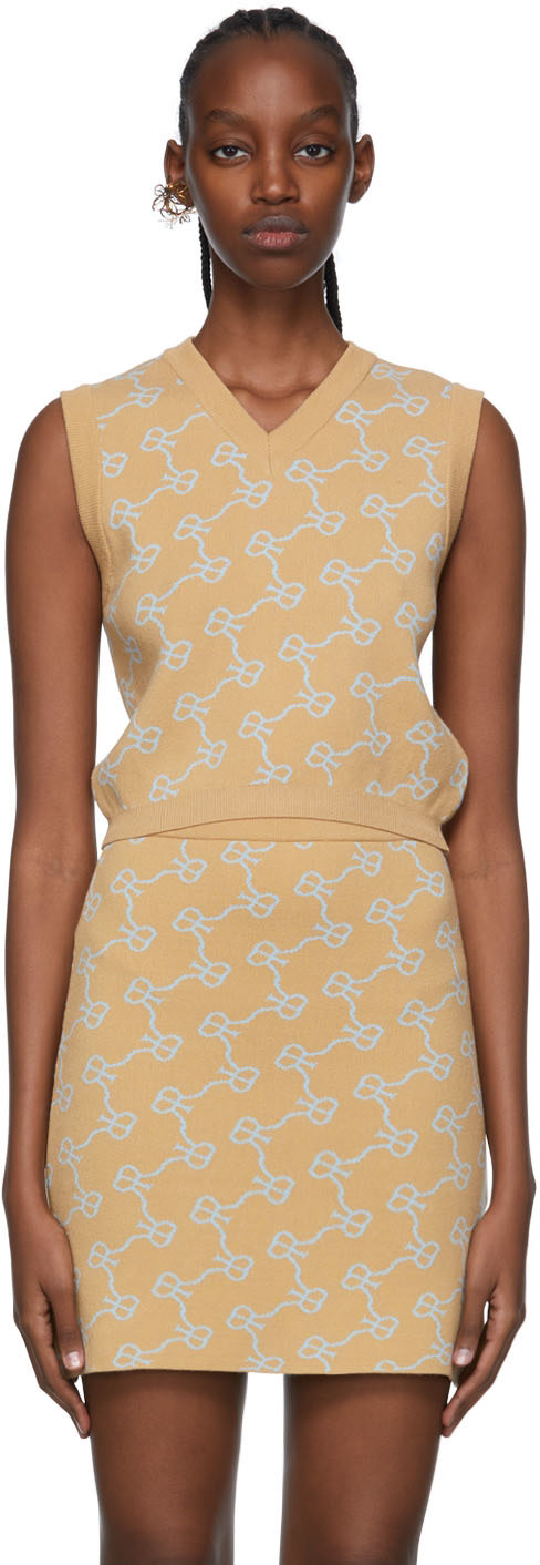 Rokh - Gilet beige en viscose