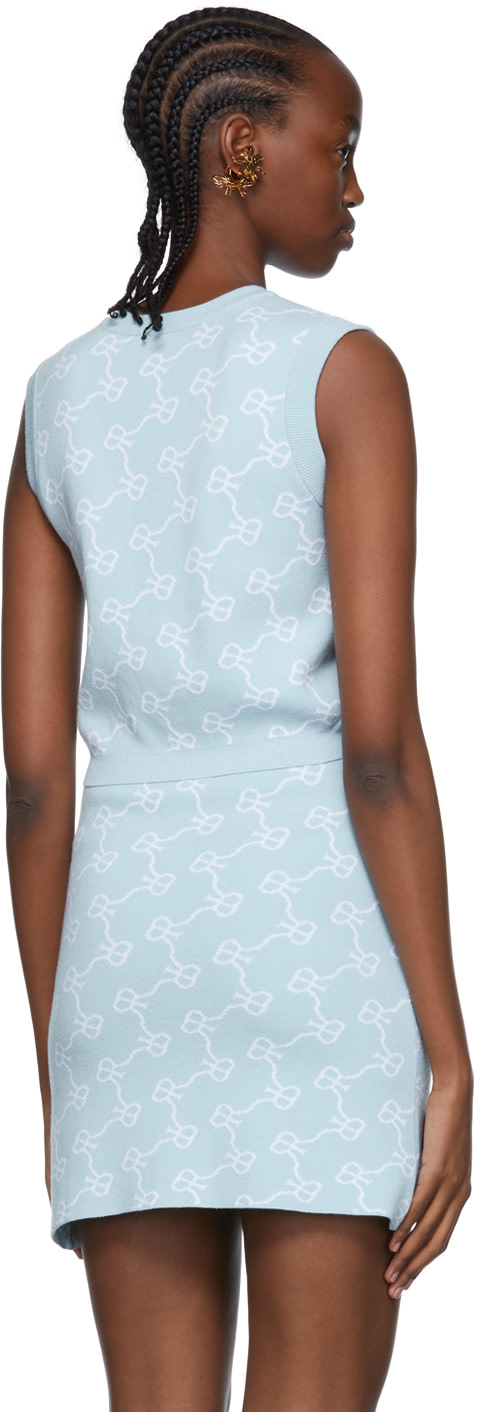 Rokh - Gilet bleu en viscose
