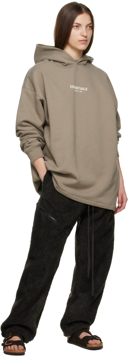 Fear of God ESSENTIALS: Black Polyester Lounge Pants | SSENSE Canada