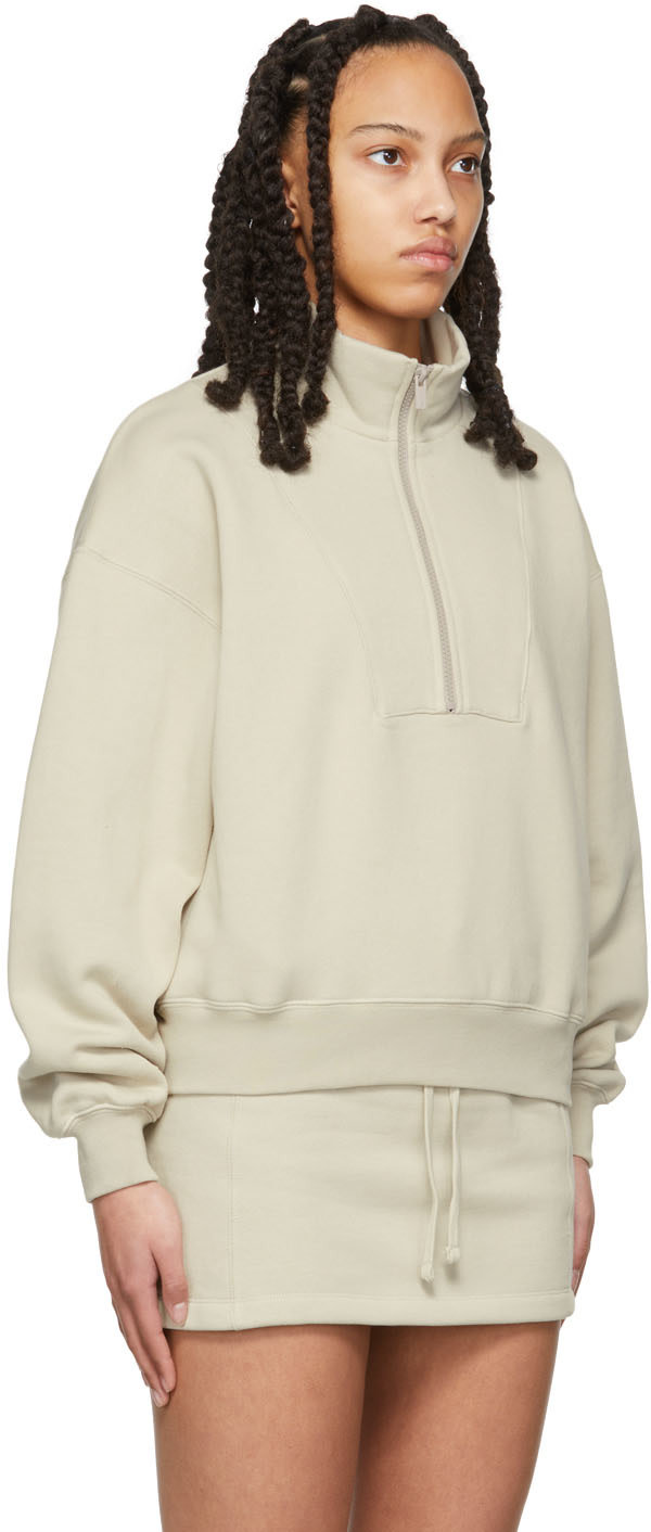Fear of God ESSENTIALS - Beige 1/2 Zip Pullover Sweatshirt