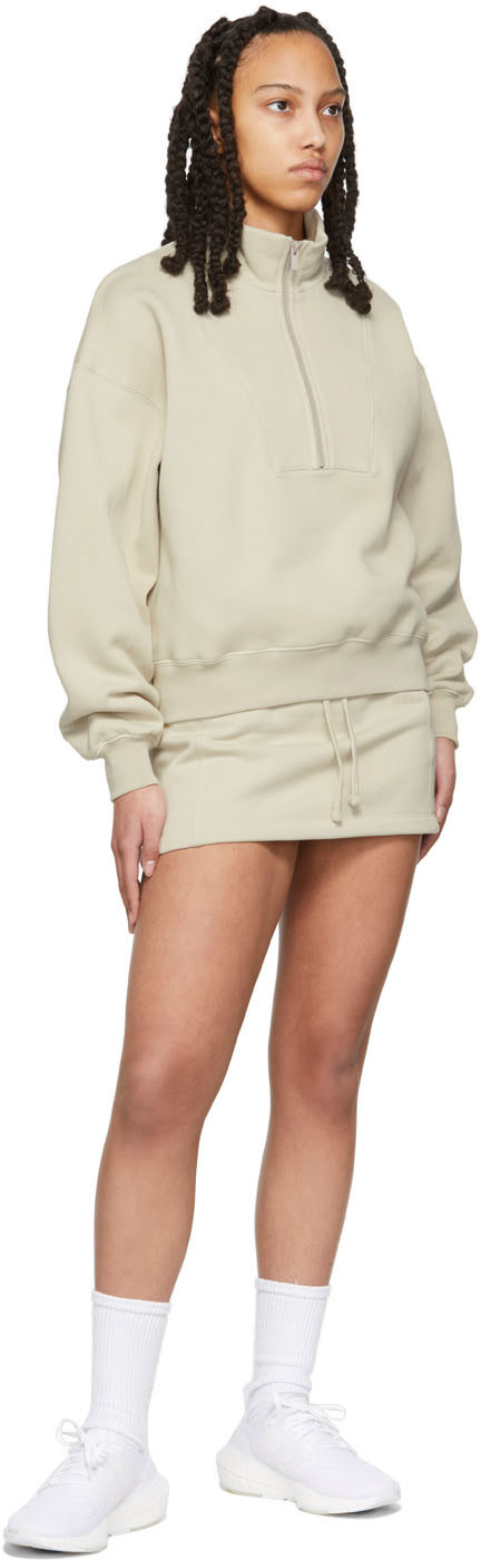Fear of God ESSENTIALS - Pull molletonné beige à demi-glissière