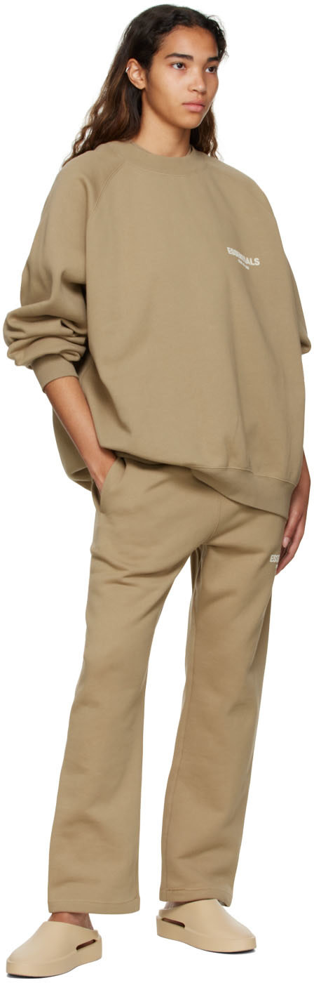 Fear of God ESSENTIALS - Pull molletonné brun clair en coton