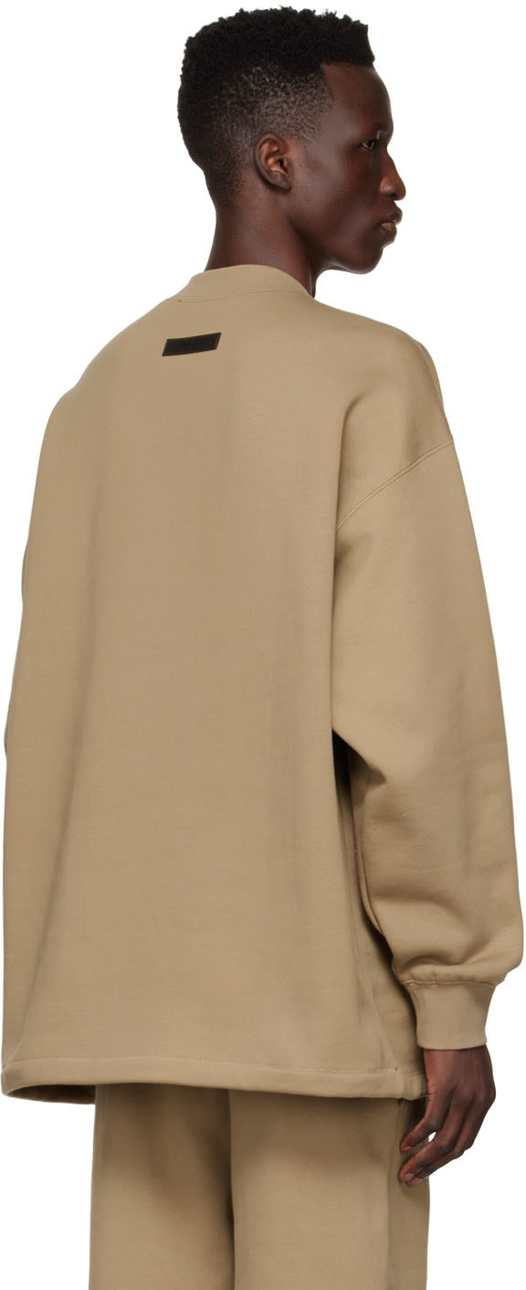 Fear of God ESSENTIALS - Pull molletonné brun clair en coton