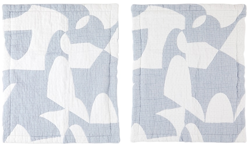Dusen Dusen - Blue & White Hepta Bed Set, Full/Queen