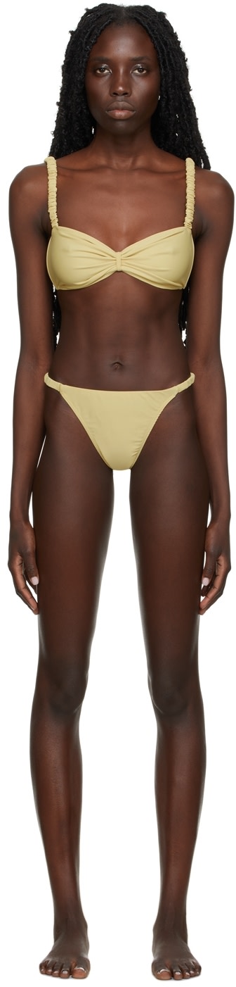 Diotima - Bikini jaune à effet ruché