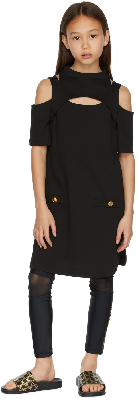 Balmain - Enfant | Robe noire à découpes