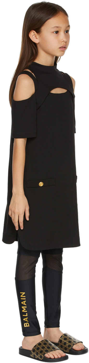 Balmain - Enfant | Robe noire à découpes