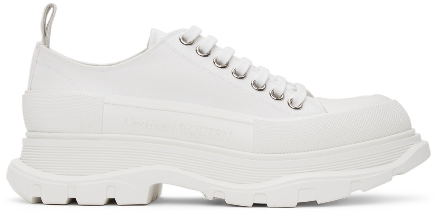 McQueen - Baskets blanches à semelle crantée