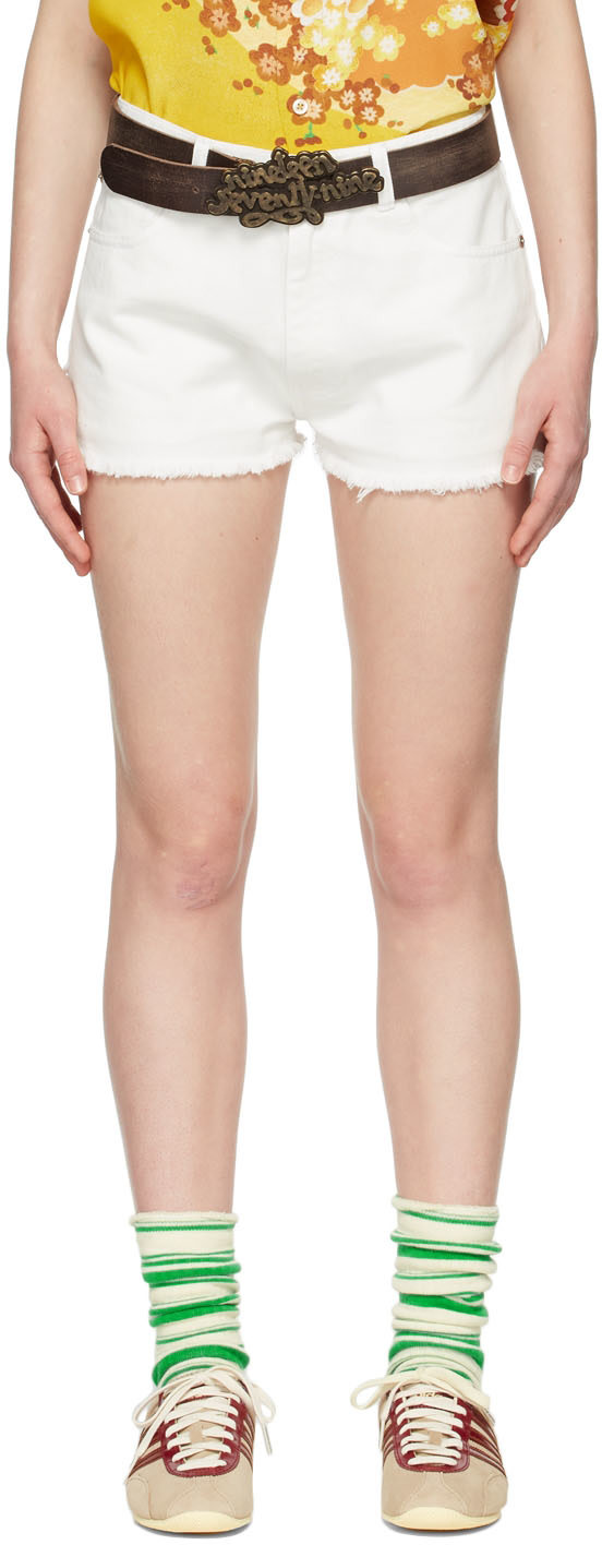 ERL - Short blanc en denim