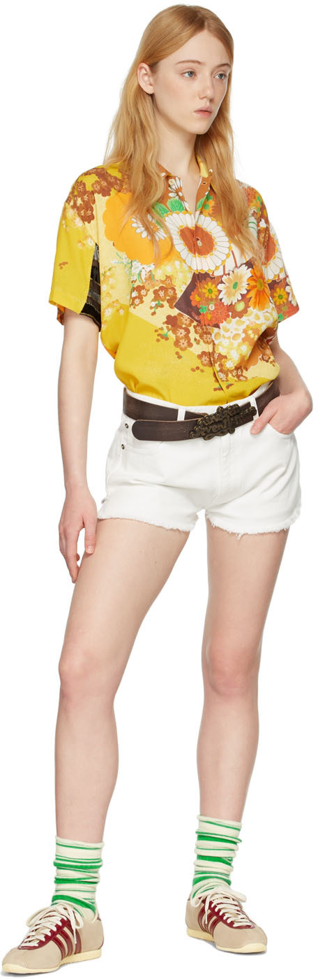 ERL - Short blanc en denim