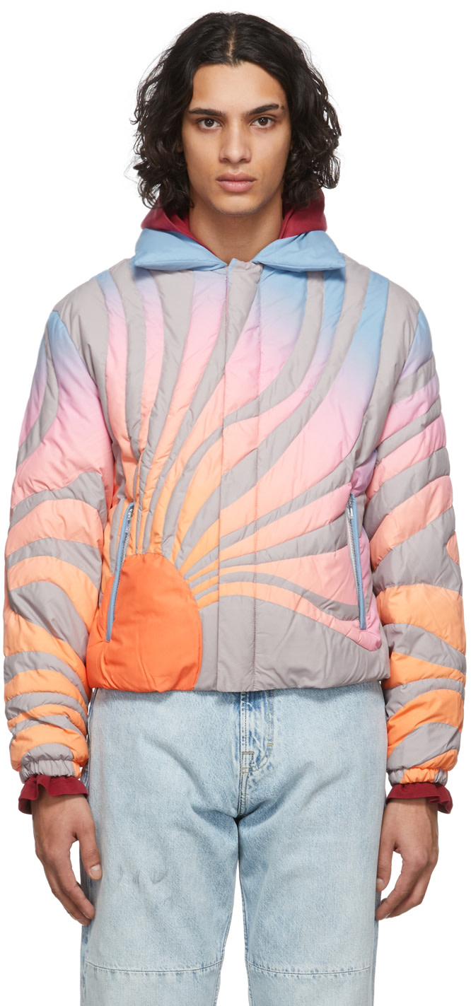 ERL - Grey & Orange Sun Bomber Jacket
