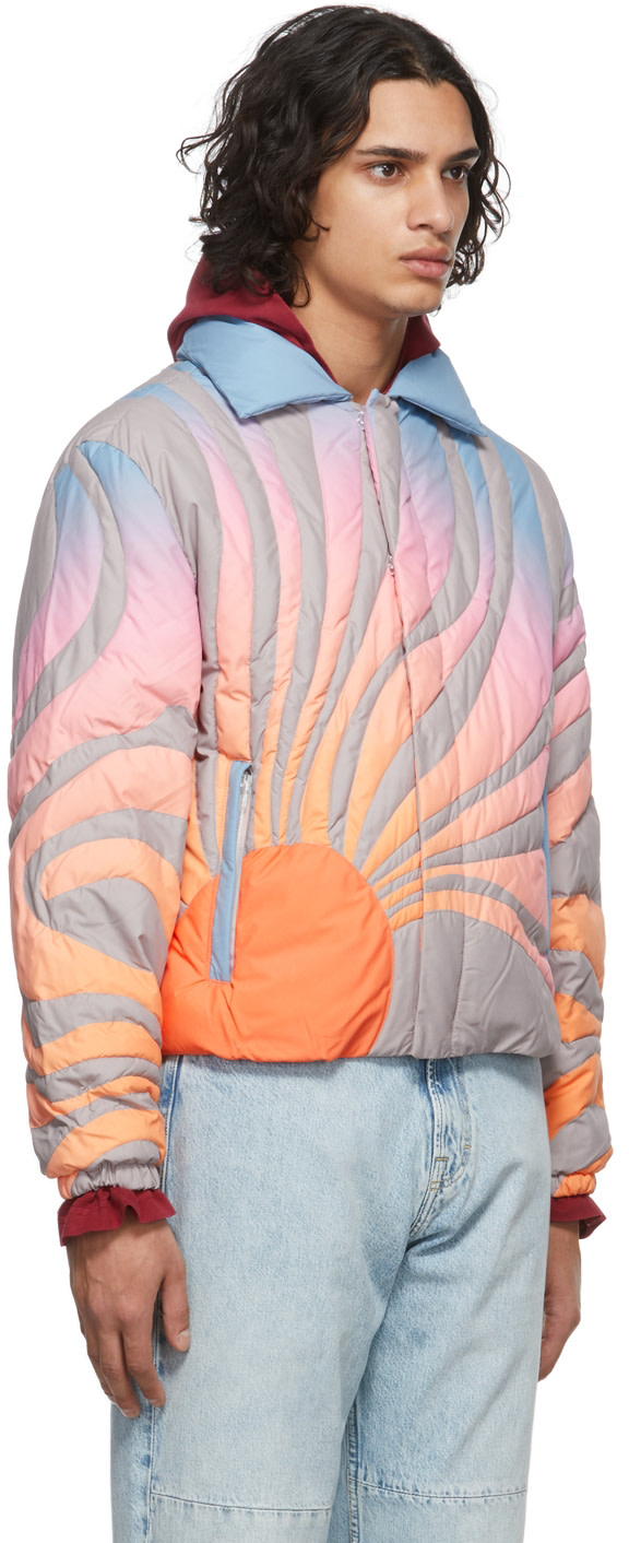 ERL - Grey & Orange Sun Bomber Jacket