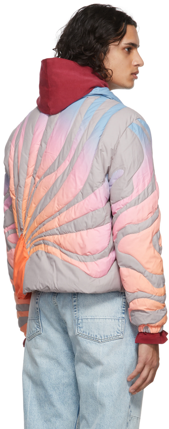 ERL - Grey & Orange Sun Bomber Jacket
