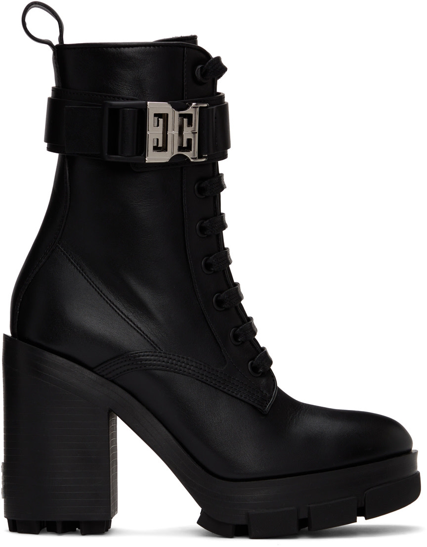 Givenchy: ブラック Terra ヒール コンバット ブーツ | SSENSE 日本