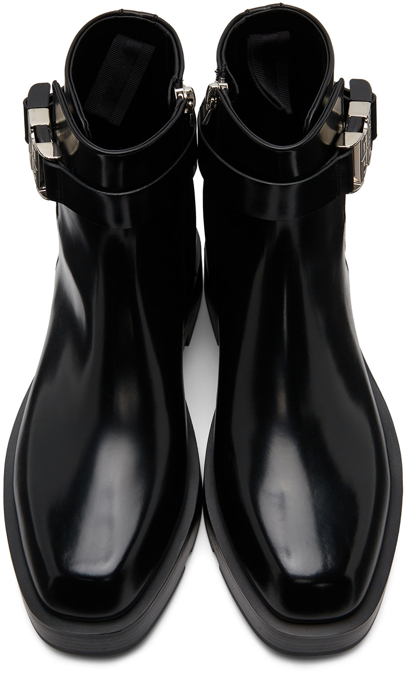 Givenchy - Bottes noires en cuir à boucle