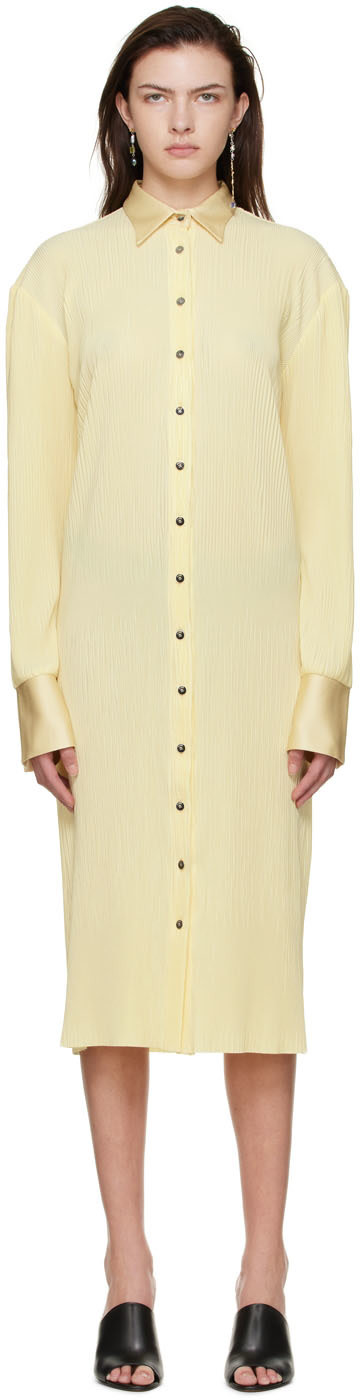 Atlein - Robe midi jaune en polyester