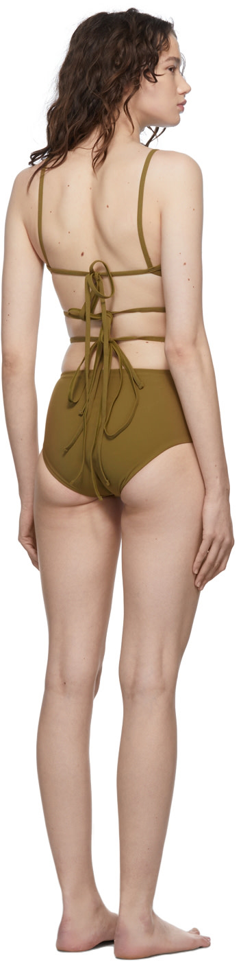 Christopher Esber - Bikini kaki à sangles entrecroisées