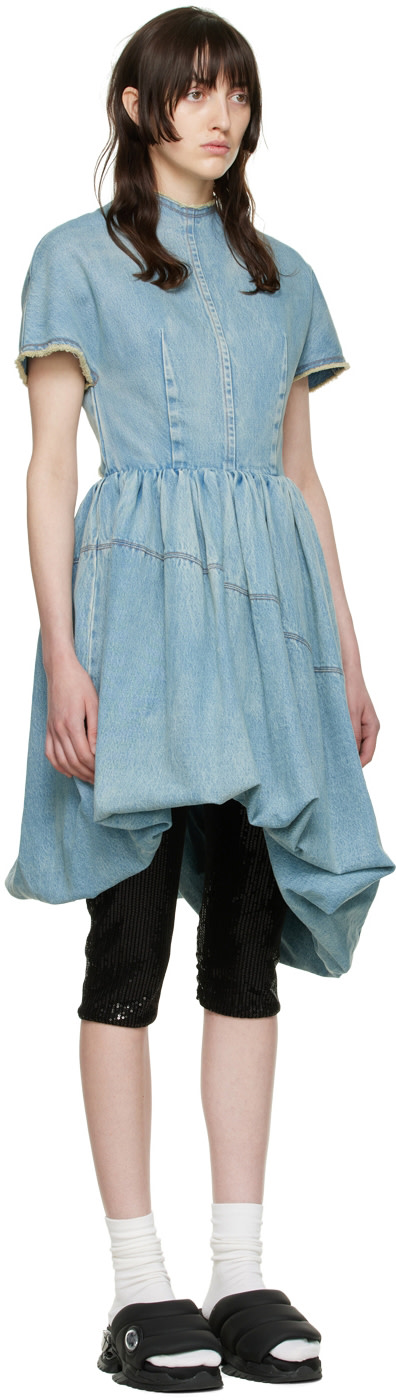We11done - Robe courte bleue en denim
