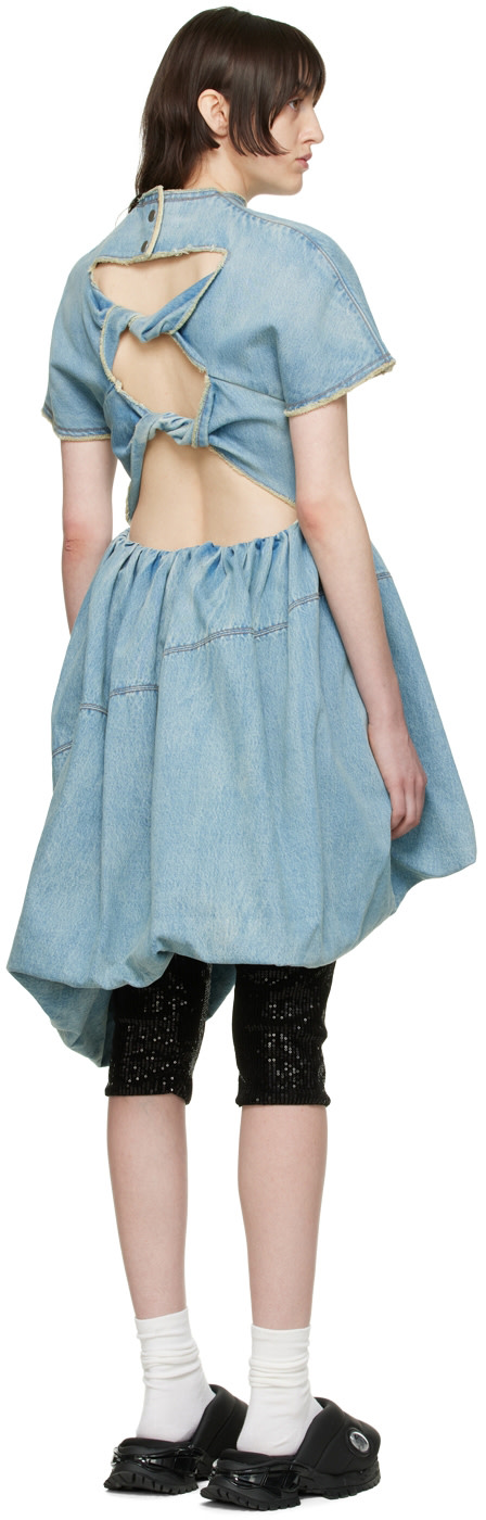 We11done - Robe courte bleue en denim