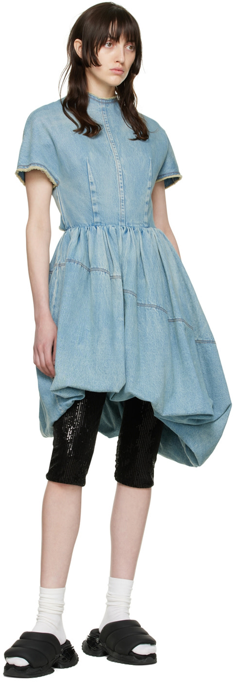 We11done - Robe courte bleue en denim