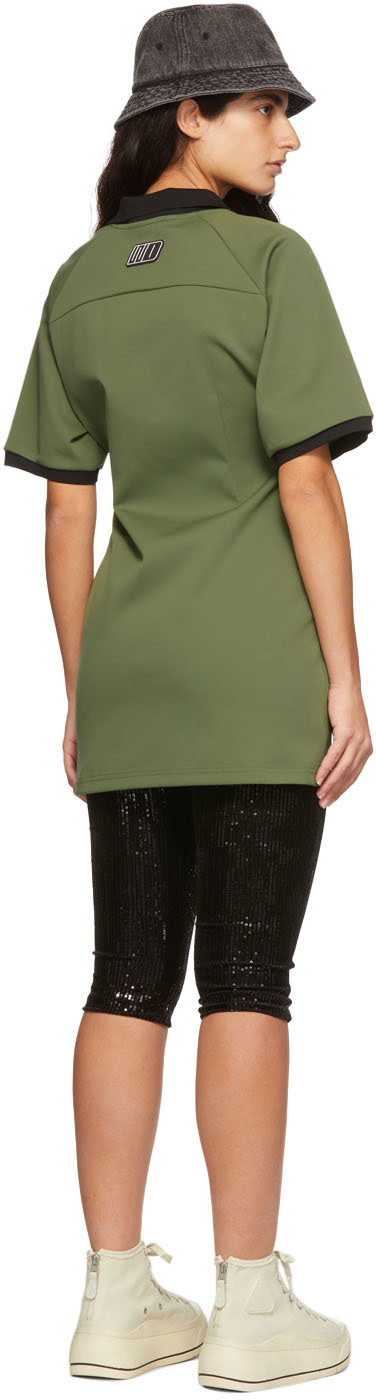 We11done - Robe courte verte en polyester à manches raglan