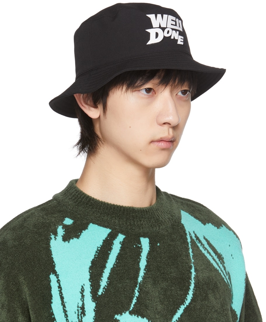 We11done - Black Basic Logo Bucket Hat