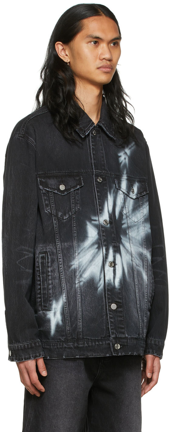 We11done - Blouson noir en denim à image