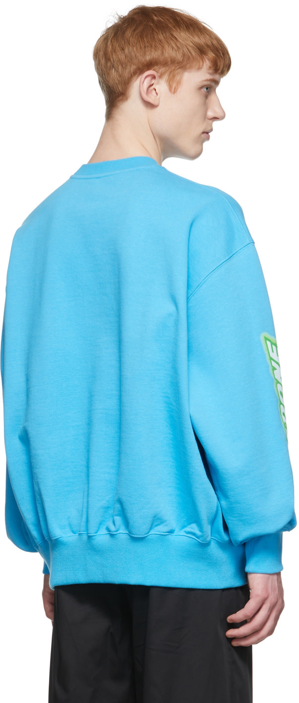 We11done - Pull molletonné bleu en coton