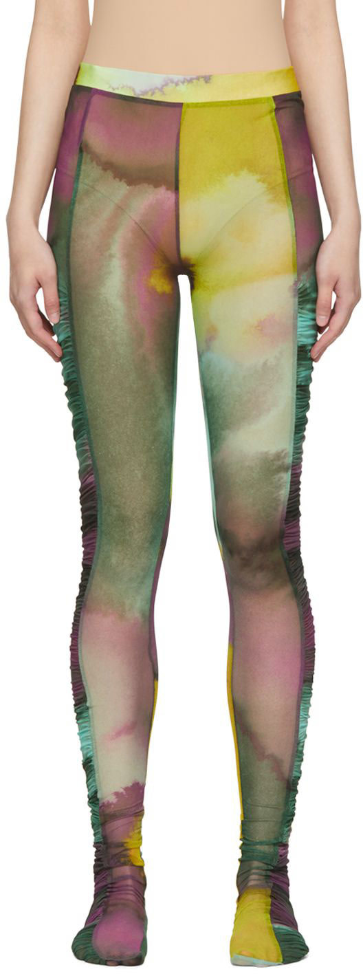 Dries Van Noten - Collant jaune à volants