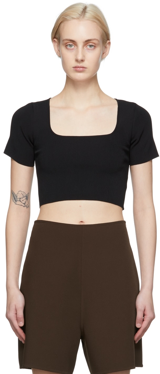 Arch The - T-shirt écourté noir
