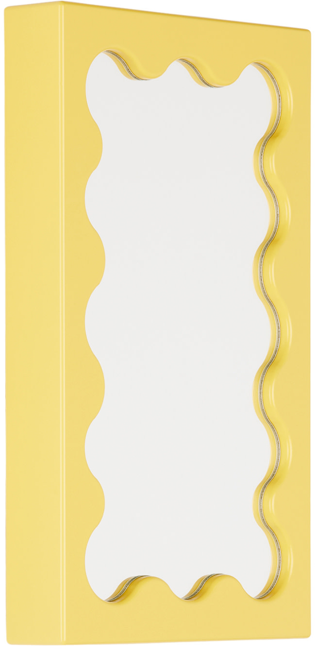 Gustaf Westman Objects - Micro miroir jaune à bord ondulé exclusif à SSENSE