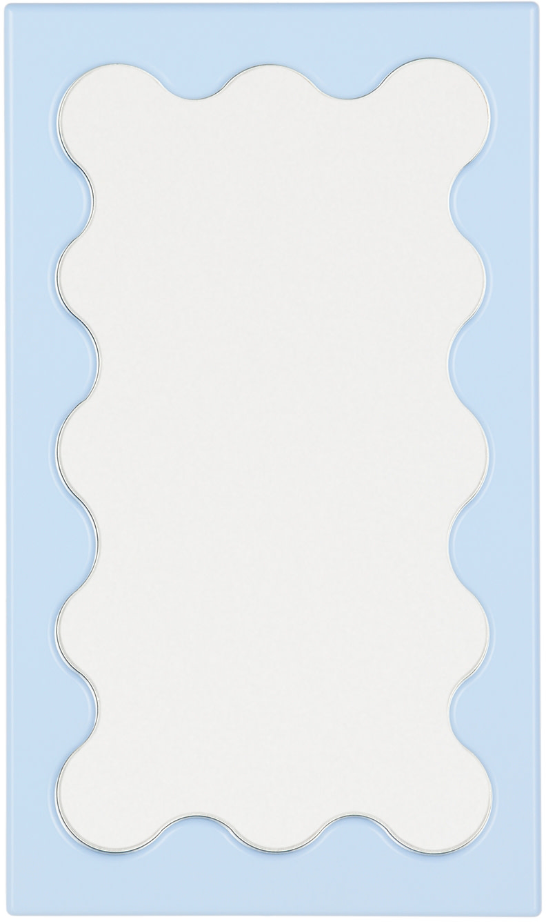 Gustaf Westman Objects - Micro miroir bleu à rebord ondulé