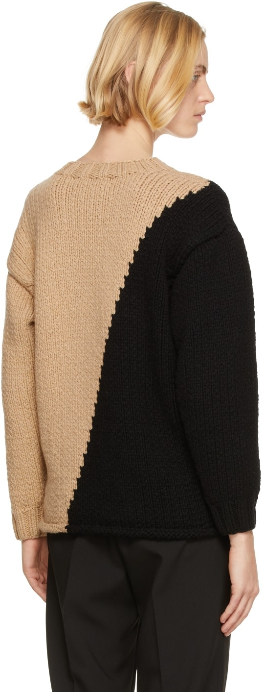 Partow - Pull Mia noir et beige en cachemire