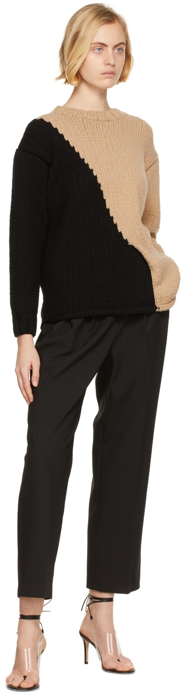 Partow - Pull Mia noir et beige en cachemire