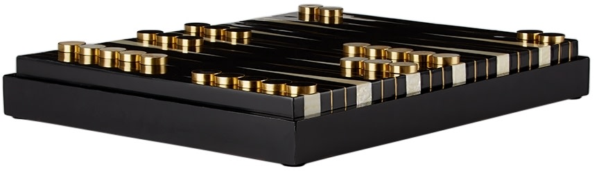 L'OBJET - Black & White Backgammon Set