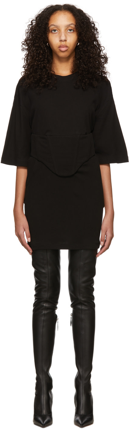 Dion Lee - Robe courte noire à corset