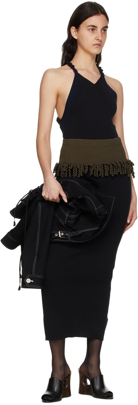 Dion Lee - Robe midi noire en coton