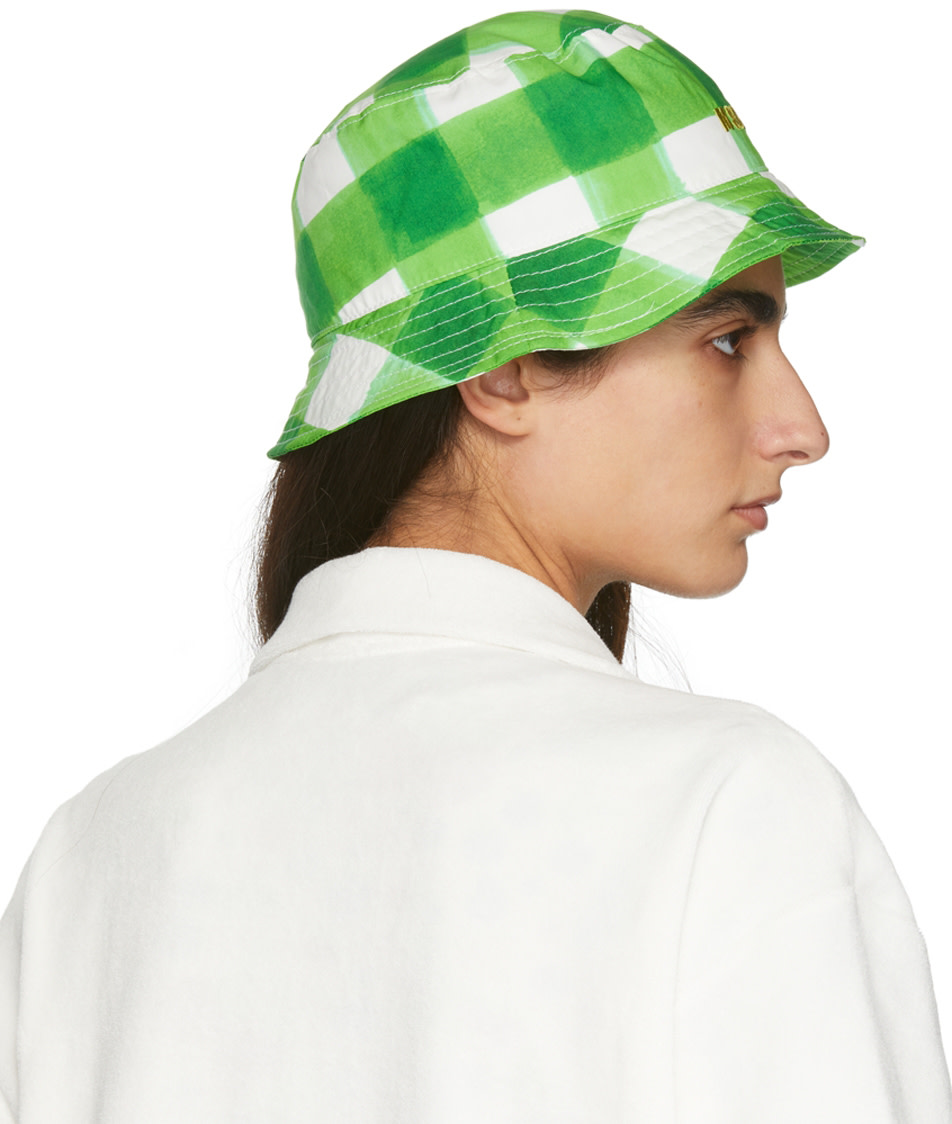 MSGM - Chapeau bob vert à carreaux